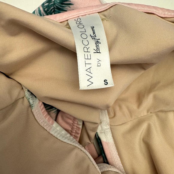 NWT Pink Striped Palm Tree Plunge Neck Swimsuit! - Picture 5 of 7